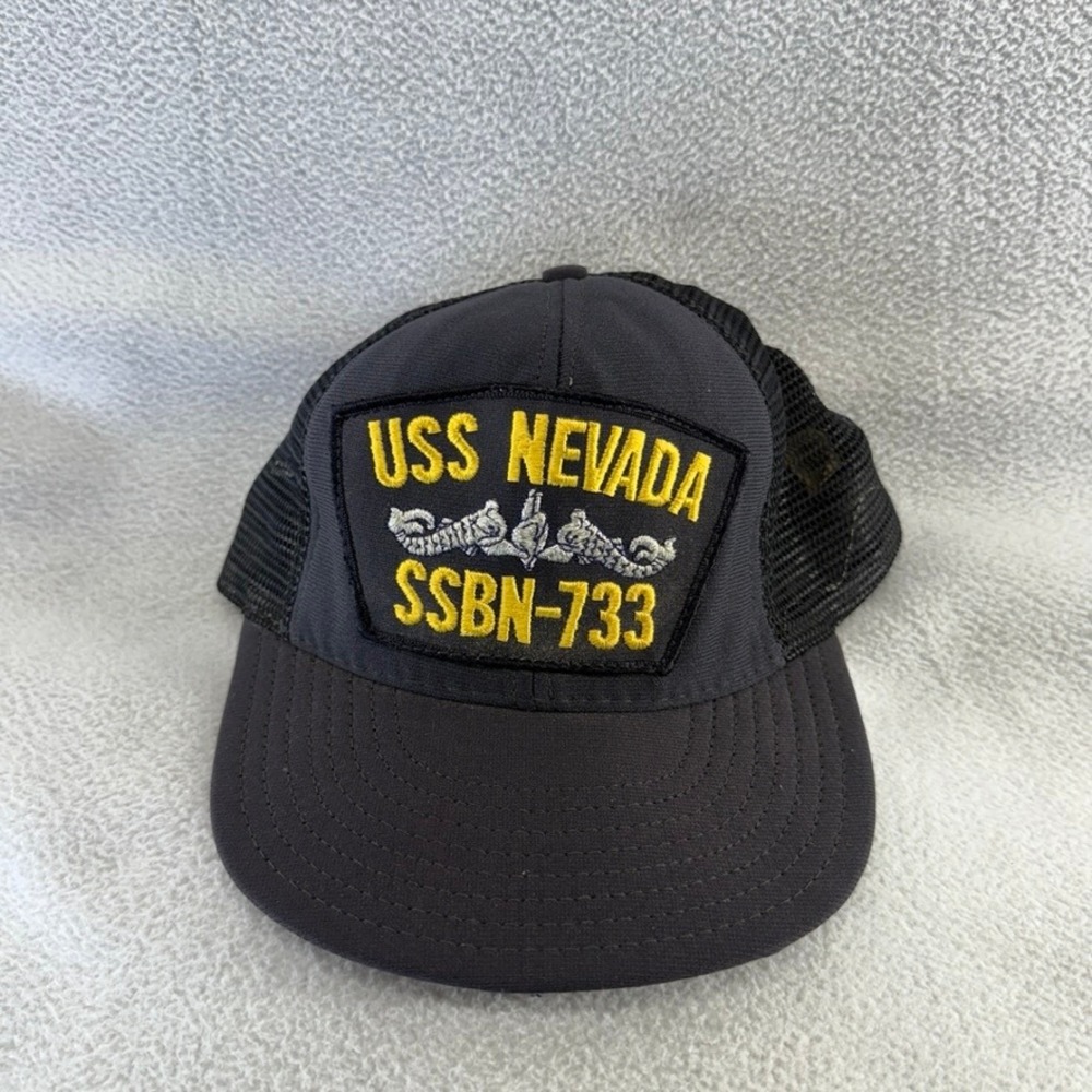 Vintage USS Nevada Hat Adult OSFA Blue SSBN-733 Northstar Submarine USA Made